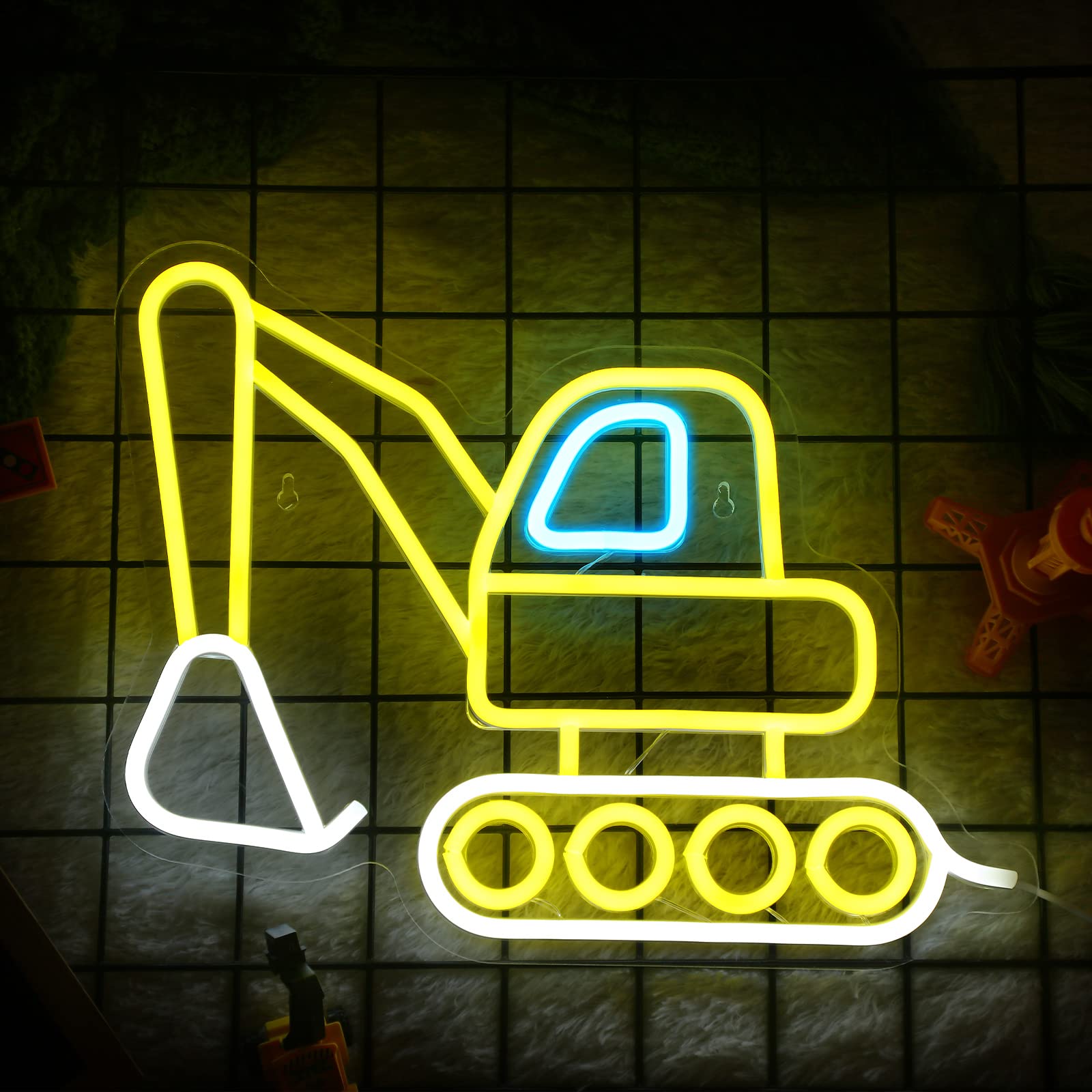 Riakrum Excavator Neon Sign for Wall Decor Construction